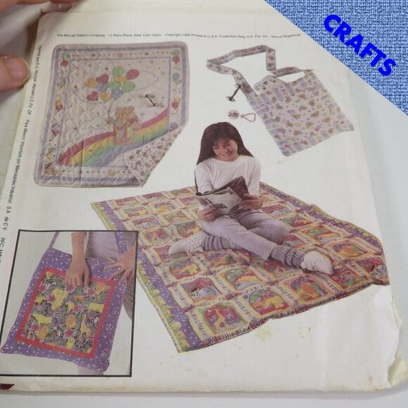 McCalls 5908 sewing pattern Blanket with book pocket and carry bag Small & Large - Picture 1 of 6